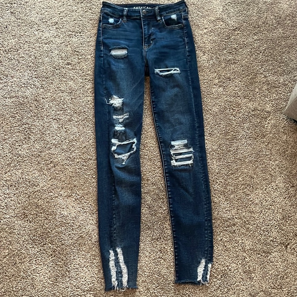 USED American Eagle jeans, size 0 regular next level stretch